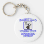 Conserve Water .. Shower w Financial Analyst Keychain