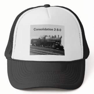 Consolidation 2-8-0 Vintage Steam Engine Train Hat