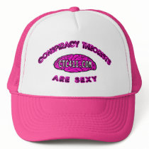 "Conspiracy Theorists Are Sexy" Trucker Hat (Pink)