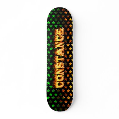 Constance skateboard fire and flames design