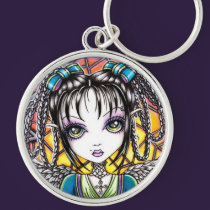 "Constance" Stained Glass Angel Keychain keychains