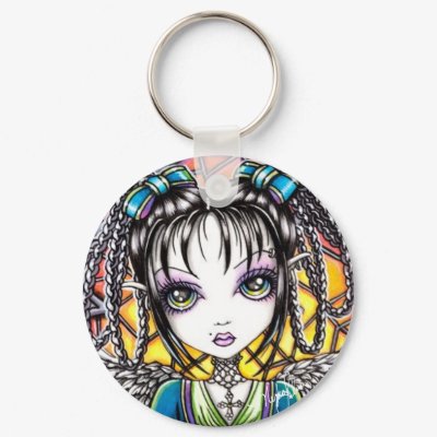 Constance Stained Glass Angel Keychain by mykajelina