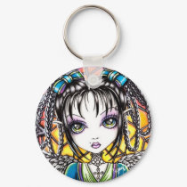 Constance Stained Glass Angel Keychain