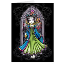 myka, jelina, gothic, goth, frame, faeries, angels, stained, glass, cute, adorable, cutie, rainbow, candle, dark, fantasy, glam, fairy, faerie, science fiction, Card with custom graphic design