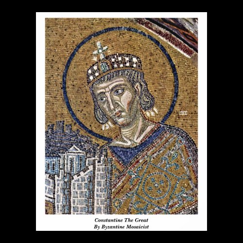 Constantine The Great By Byzantine Mosaicist Print