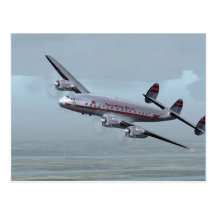 CONSTELLATION AIRPLANE -- AVIATION HISTORY! POSTCARD