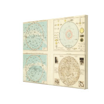 Constellations, Solar System, Moon Stretched Canvas Print