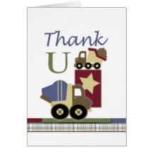 Construction Baby Card Thank You
