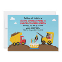 Construction Birthday Party Invitation
