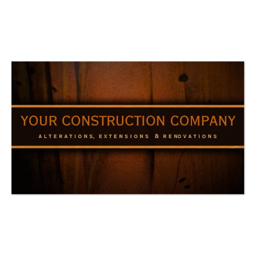 Construction Builder Contractor Wood Business Card