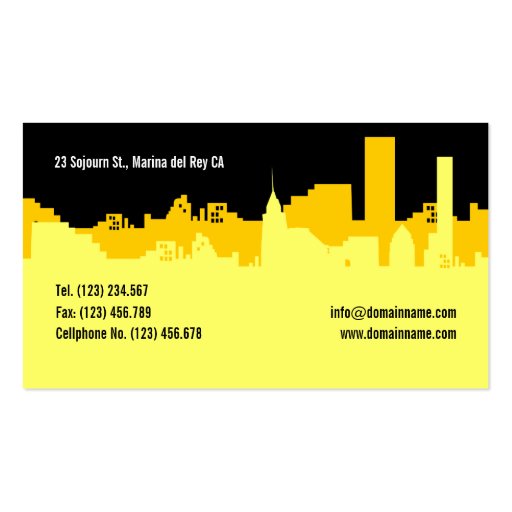 Construction Building - City Skyline Business Card (back side)