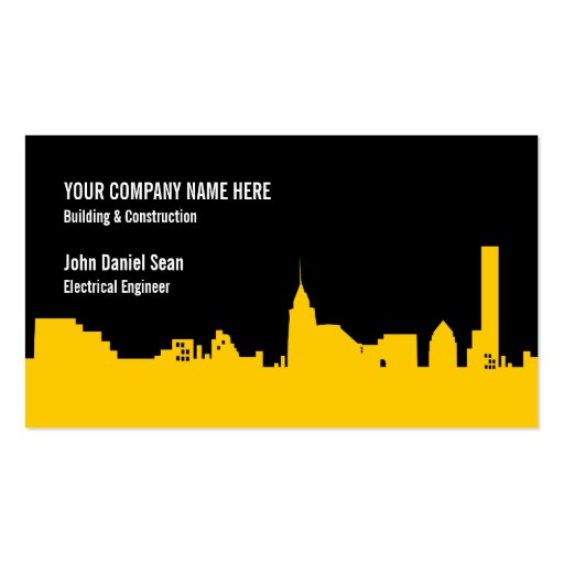 Construction Building - City Skyline Business Card (front side)