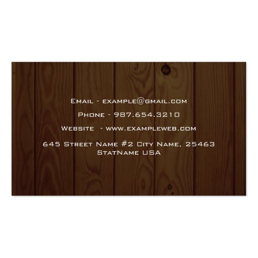 Construction business card (back side)