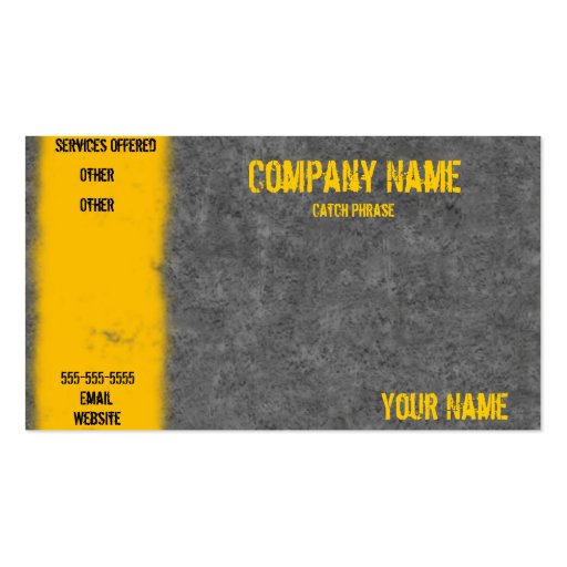 Construction business card (front side)