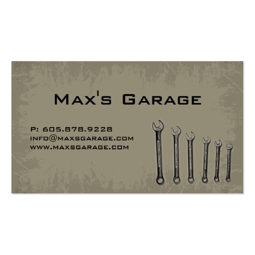 Construction Business Card Contractor Wrenches