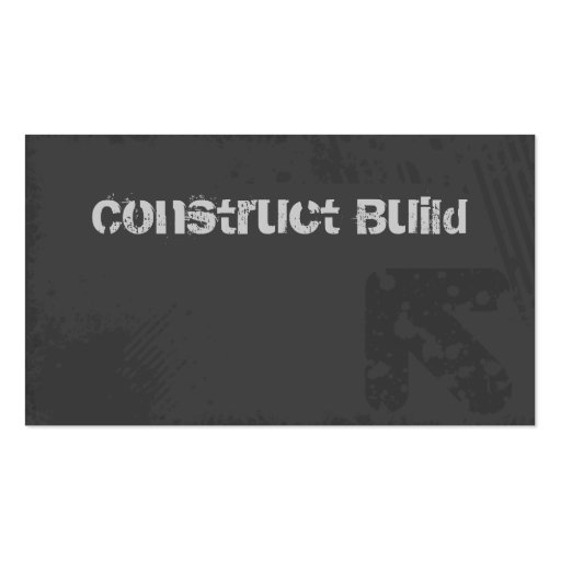 Construction Business Card Grunge gray (front side)