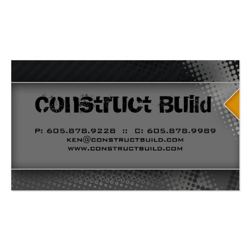 Construction Business Card Grunge gray dots (back side)