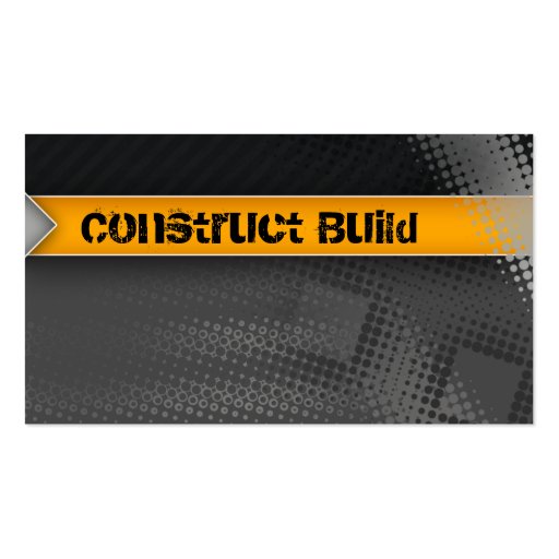 Construction Business Card Grunge gray dots (front side)
