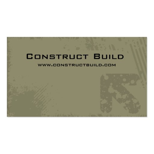 Construction Business Card Grunge green (front side)