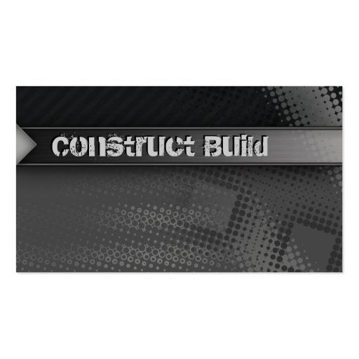 Construction Business Card Grunge metal dots