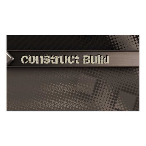 Construction Business Card Grunge metal dots brown (front side)