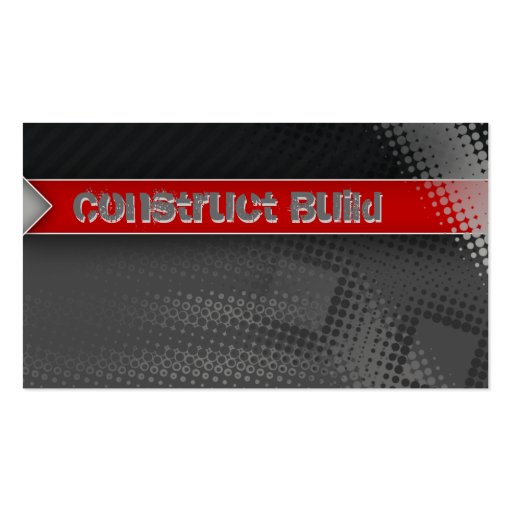 Construction Business Card Grunge red dots (front side)