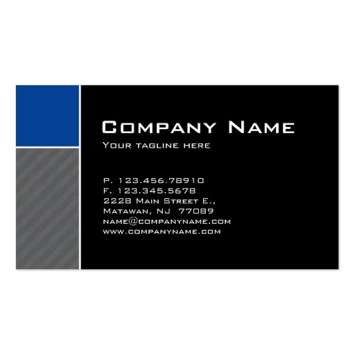 Construction Business Card Modern Blue Stripes (back side)