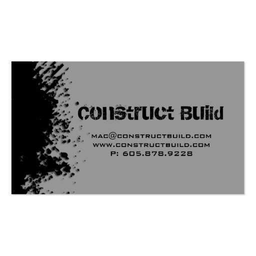 Construction Business Card Splash Metal Transport (back side)