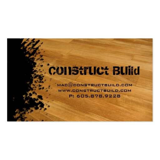 Construction Business Card Splash Wood Flooring (back side)