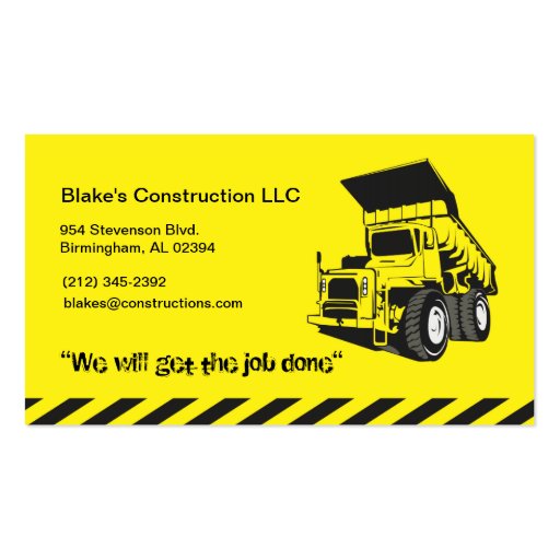 Construction Double Sided Standard Business Cards Pack Of 100 Zazzle