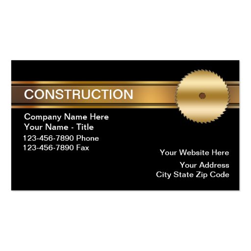 Construction Business Cards (front side)