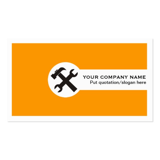 Construction business cards-orange (front side)