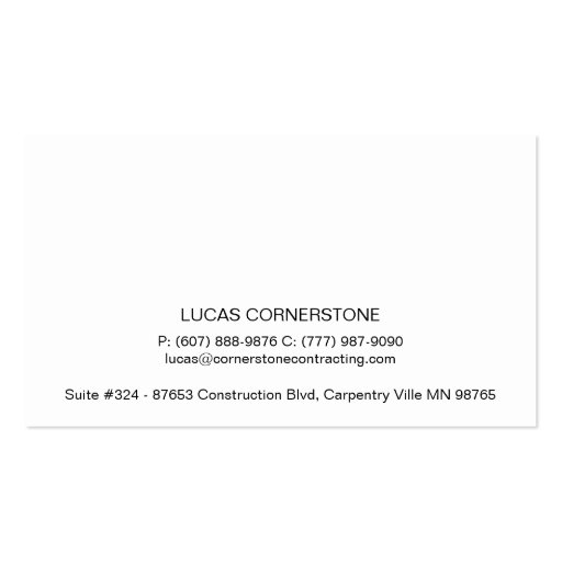 Construction Carpentry Contractor Staircase Trims Business Card Template (back side)