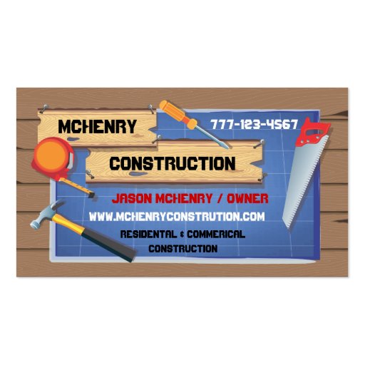 Construction Company Business Cards (front side)