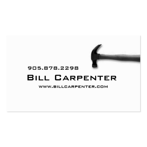 Construction Contractor Business Card Hammer (front side)
