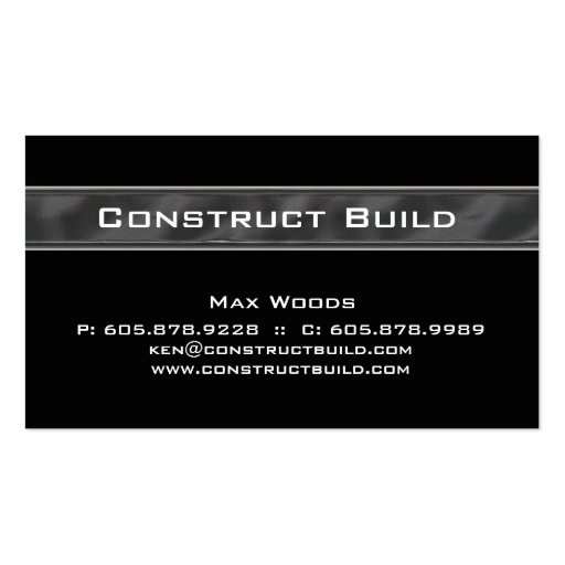 Construction Contractor Business Card Metal 12 (front side)