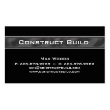 Construction Contractor Business Card Metal 12
