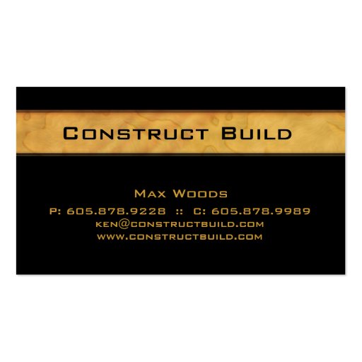 Construction Contractor Business Card Wood Grain