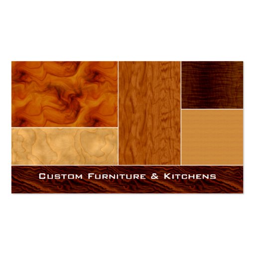 Construction Contractor Business Card Wood Grain 2 (back side)