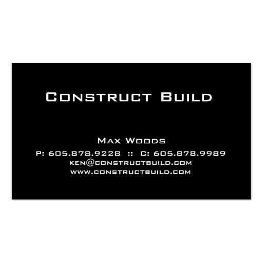 Construction Contractor Driveway Business Card (back side)