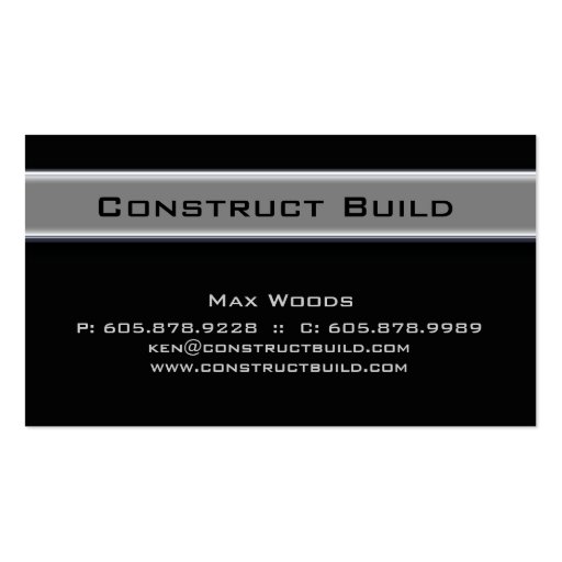 Construction Contractor Metal Business Card 10 (front side)