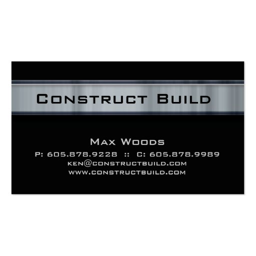 Construction Contractor Metal Business Card 11 (front side)