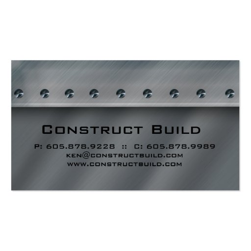 Construction Contractor Metal Business Card 3 (front side)