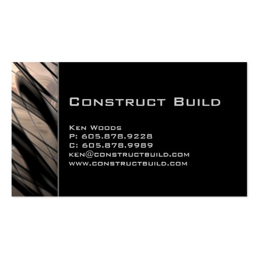Construction Contractor Wire Business Card Smoky (back side)