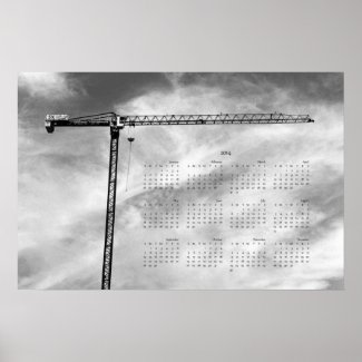 Construction Crane 2014 Calendar Poster