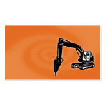 construction digger mechanical excavator retro business cards