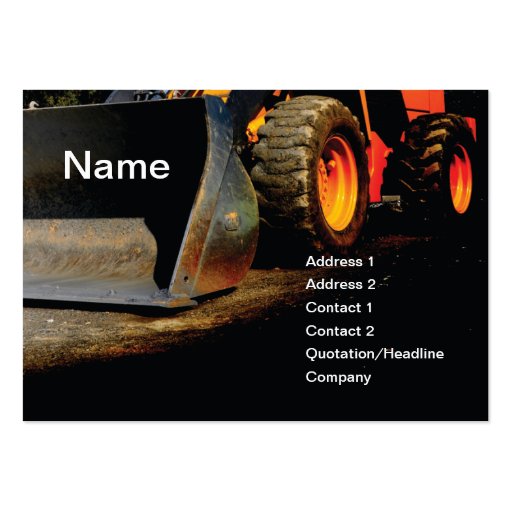 construction equipment business cards