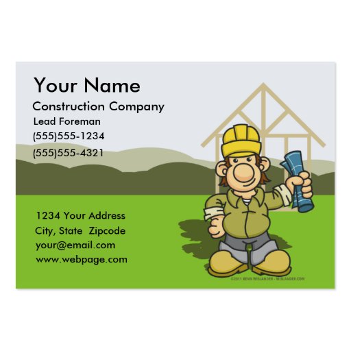 Construction Foreman Business Cards 1