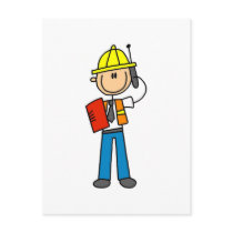 Construction Foreman Tshirts and Gifts postcards
