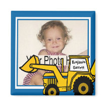 Construction Fun Backhoe Photo Magnets